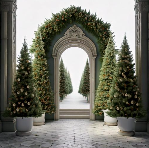 Entrance Artifical Christmas Trees